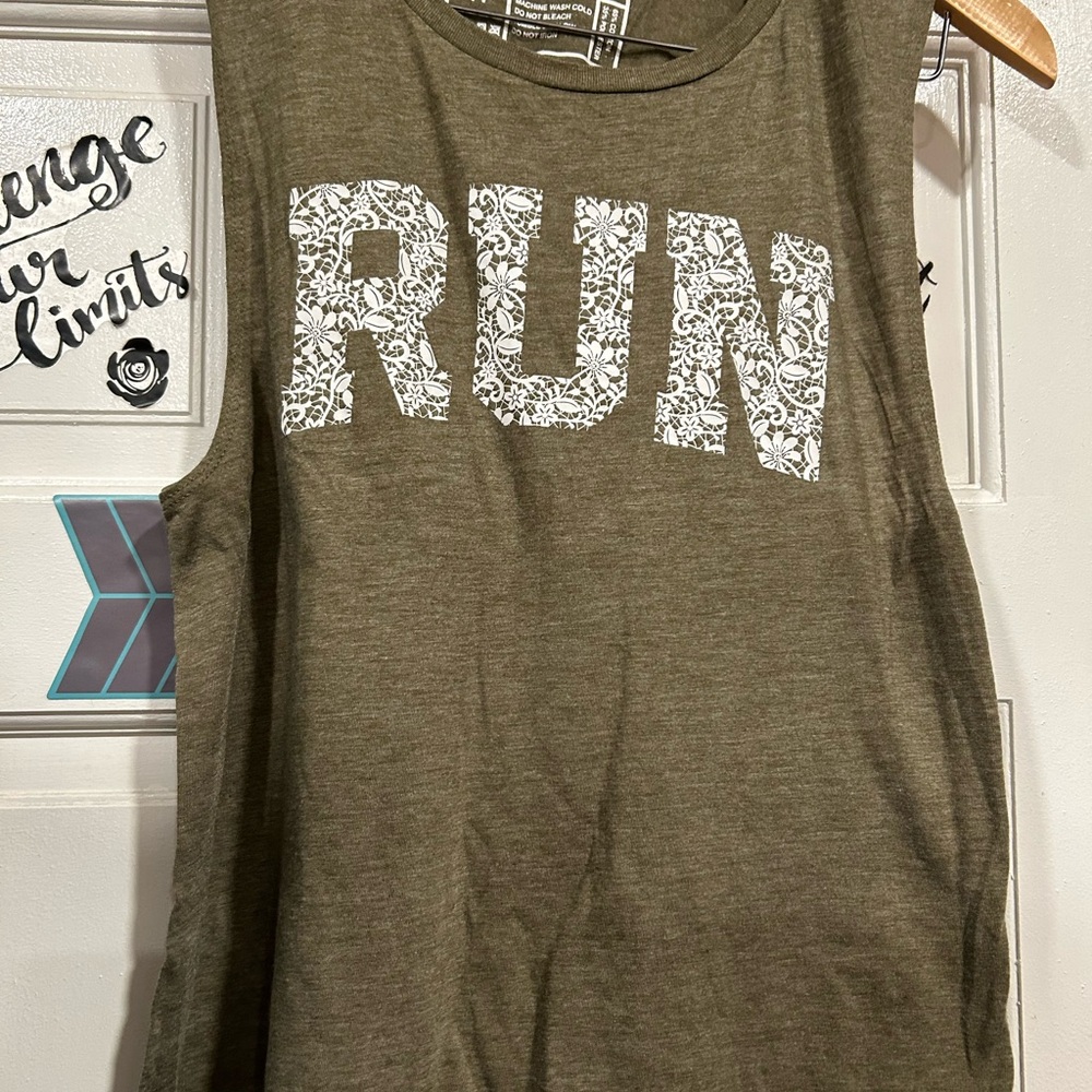 Floral Graphic Olive Tank Top